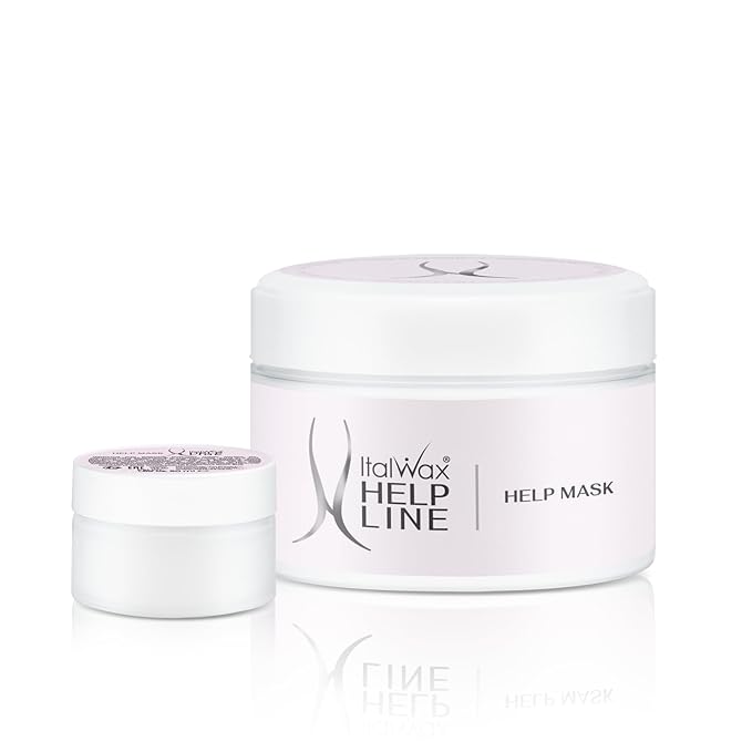 Italwax Help Line Help Mask 8.45oz (250g) – Leave-In Soothing Mask with Tea Tree Oil and Calamine – Calms and Protects Sensitive Skin After Waxing – For Professional and Home Use