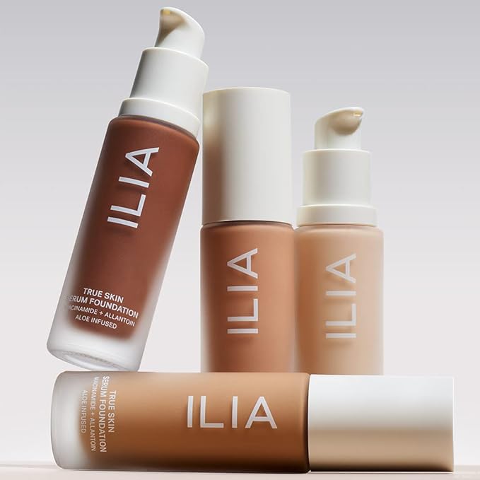 ILIA - True Skin Serum Foundation | Non-comedogenic, Cruelty-Free, Vegan, Weightless Feel, Buildable Coverage, Safe For Sensitive Skin (Catalina SF7)