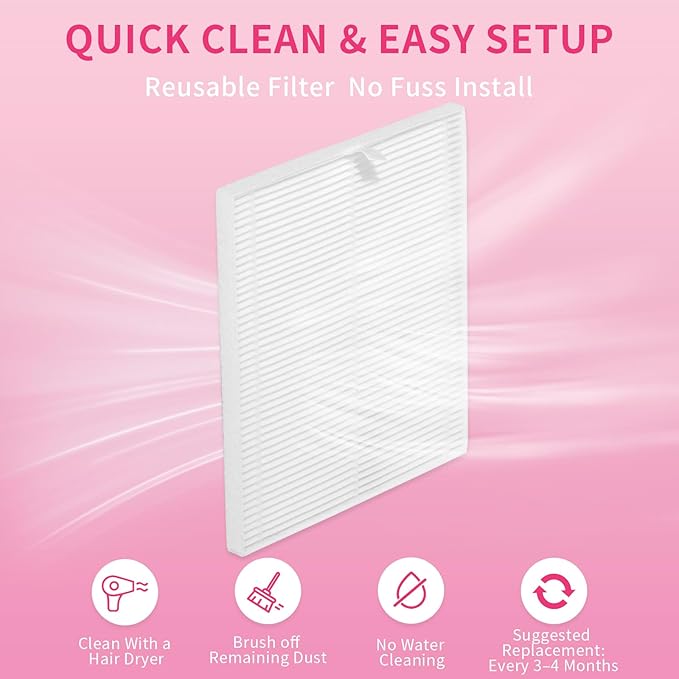 Missshine Nail Dust Collector with Adjustable Suction Power,Mini Vacuum Nail fan Dust Collector With Reusable Filter for Girls