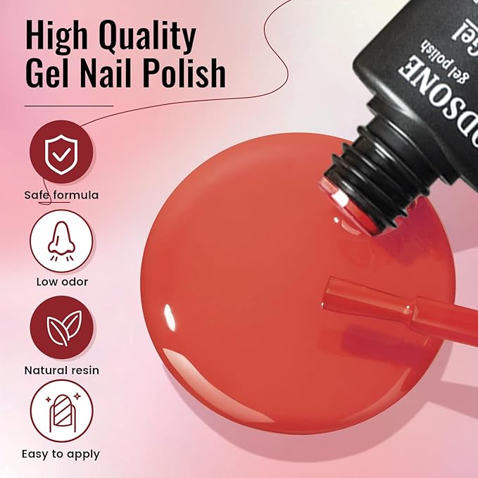 JODSONE Gel Nail Polish Kit with U V Light 32 Colors Gel Polish Nail + 4 Functional Adhesive Bottles Kit Soak Off Manicure Tools Gifts for Women