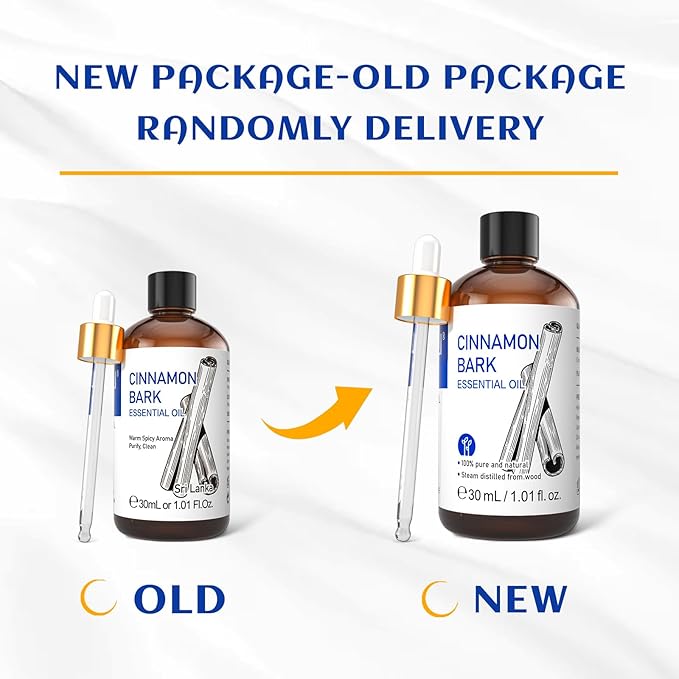 HIQILI Cinnamon Essential Oil for Spary, Diffuser, Garden and Kitchen - 100% Pure Natural - Indoor and Outdoor, 1.01 Fl Oz