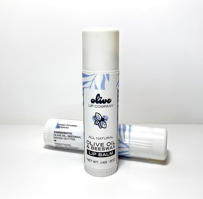 Hydrating Beeswax Lip Balm with Natural Olive Oil and Mango Butter, 0.5 oz. Tube, Clear Long Lasting Moisturizer for Dry, Cracked, Chapped Lips, Hydrating Skincare for Women, Men, Kids