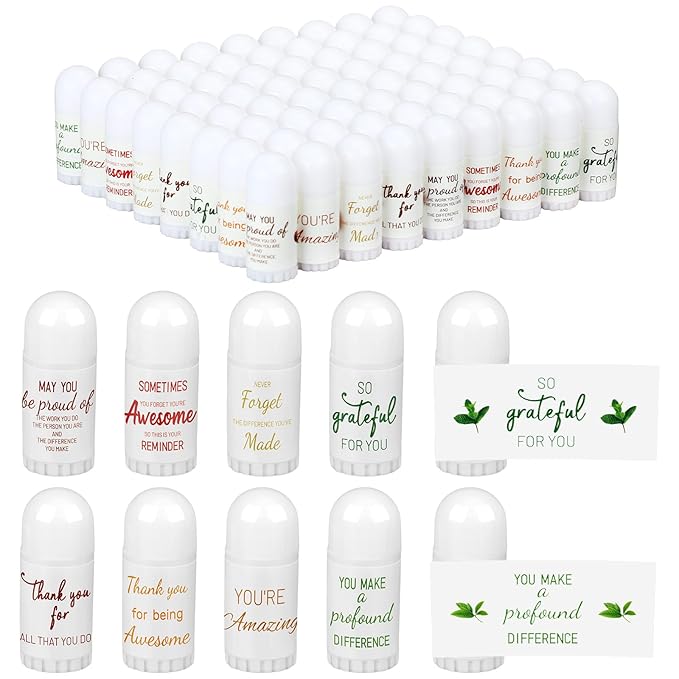 72 Pcs Mini Lip Balm Bulk Gift, 8 Assorted Flavors, Moisturizing for All Skin Types