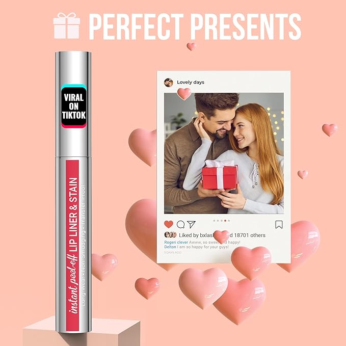 iMethod Lip Stain - Lip Liner Stain, Peel Off Lip Stain with Tweezer, Natural Long Lasting, Waterproof, Easy to Use, Stay On All Day, Cocoa