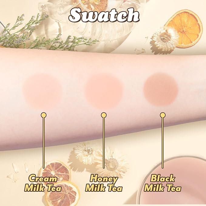 I'm Meme Palette - Afternoon Tea Blusher | Milk Tea Time, Blush for Cheek, Natural & Neutral, Buildable & Blendable, 3 Shades Palette, Matte Powder Blush for Face & Cheeks, For All Skin Tones, 0.42 oz