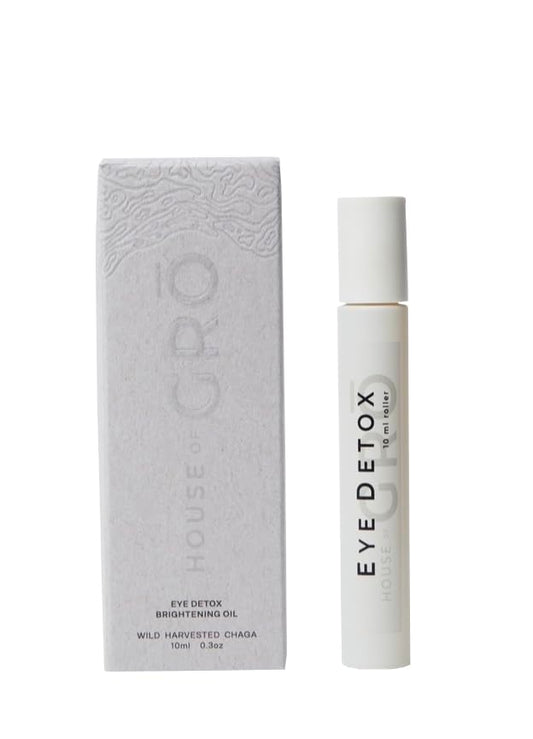 House of Grō EYE DETOX - BRIGHTENING OIL | 10ML - Chaga Mushroom Skincare, Eye Detox Roller, Inclusive Clean Beauty For All Ages And Skin Types, For Healthier Looking Skin