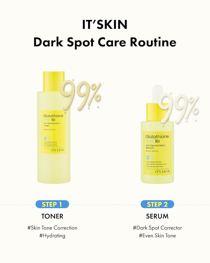 It'S SKIN Glutathione Shot B3 Serum 1.01 Fl Oz, Niacinamide Facial Serum, Dark Spot Corrector, Face Exfoliation, Hydrating Serum for Hyperpigmentation, Acne Scars, Blemish Spot, Korean Skincare