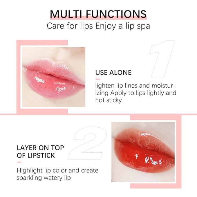 Hydrating Lip Glow Oil, Moisturizing Lip Glow Oil, Nourishing Glossy Transparent Lip Oil, Plumping Lip Oil, Lip Balm, Non-sticky Tinted Toot Lip Balm for Lip Care (GREEN APPLE) 0.2 OZ