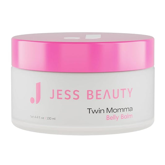 JESS BEAUTY | Twin Momma Belly Balm Lotion Coconut Oil & Avocado Oil | Skin Care Maternity Postpartum Essentials 4.4 fl oz
