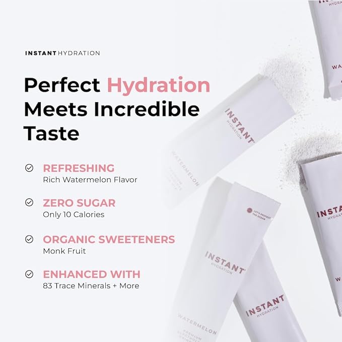 Instant Hydration Electrolytes Powder Packets - Electrolyte Drink Mix - Zero Sugar - Keto, Vegan, Gluten-Free, Non-GMO - Boost Recovery, Brain Health, Muscle & Tissue Support- 30 Sticks