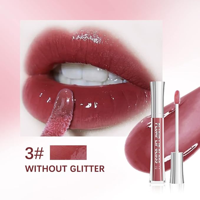 ibcccndc Lip Plumper gloss,Natural Lip Plumper,High Shine Lip Plumper,Lip Enhancer for Fuller,Sexy Lip Gloss,Shiny Lip Gloss For Girls and Women (3)