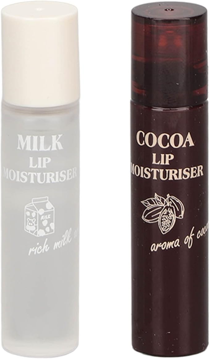 Hydrating Oil, 2pcs Roll On Hydrating Lip Gloss, 5ml Moisturizing Lip Balm Cocoa Bean Milk Lip Oil Hydrating Nourishing Day Night Repair