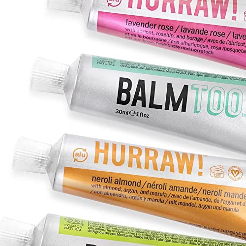 Hurraw! Balmtoo Squeezable Balm, Lemon Balm Coconut Pulp: Ultra-moisturizing. Anywhere application. Body, face, lips, neck, fingers, toes. 1 tube = 7 sticks of lip balm. Natural, Organic. Made in USA