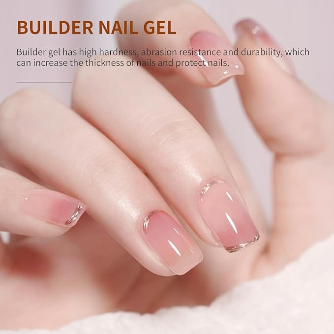 JODSONE Clear Builder Gel for Nails 16.5ml, Nail Strengthener Gel Polish for Thickening, Nail Extension, Apex Building, Repair and Long Lasting Nail Art Design Gift for Women