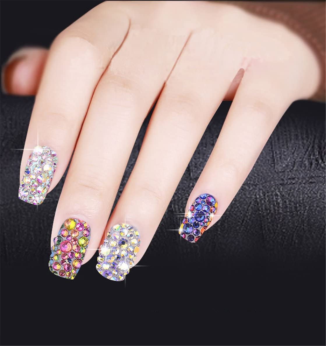 1000 Pieces SS20 5mm Flatback Rhinestones Clear Glass Round Gems Crystals for Nail Art DIY Crafts Clothes Shoes Bags （Black）