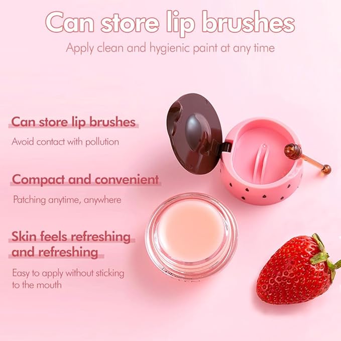 Honey Lip Balm Pot, Propolis Lip Mask, Strawberry Hydrating Propolis Lip Sleeping Mask, Prevent Dry&Cracked, Lip Repair Nourishes the Lip Skin (honey&straberry&cherry&apple)