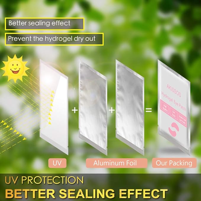 Hydrogel Eye Patch Eyelash Extension Supplies - Akissos 100 PCS Lash Extension Supplies Lift Tint Under Eye Pads Undereye Gel Patches Lint Free Professional Individual DIY Beauty Tool - 3nd Gen