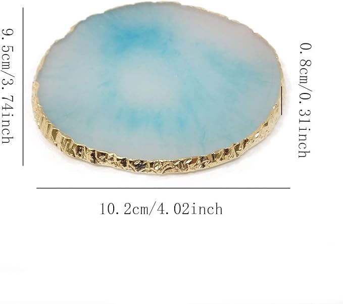 Honbay 2PCS Golden Edge Resin Nail Art Palettes Drawing Plates Manicure Display Tools for Women