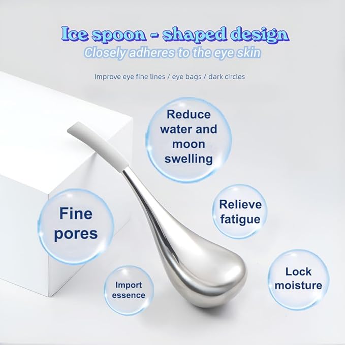 Ice Globes for Face & Eyes, Unbreakable Stainless Steel Cryo Sticks for Beauty Routines, Facials Cold Roller Cooling Globes for Puffiness, Wrinkles, Dark Circles, Headaches(White)