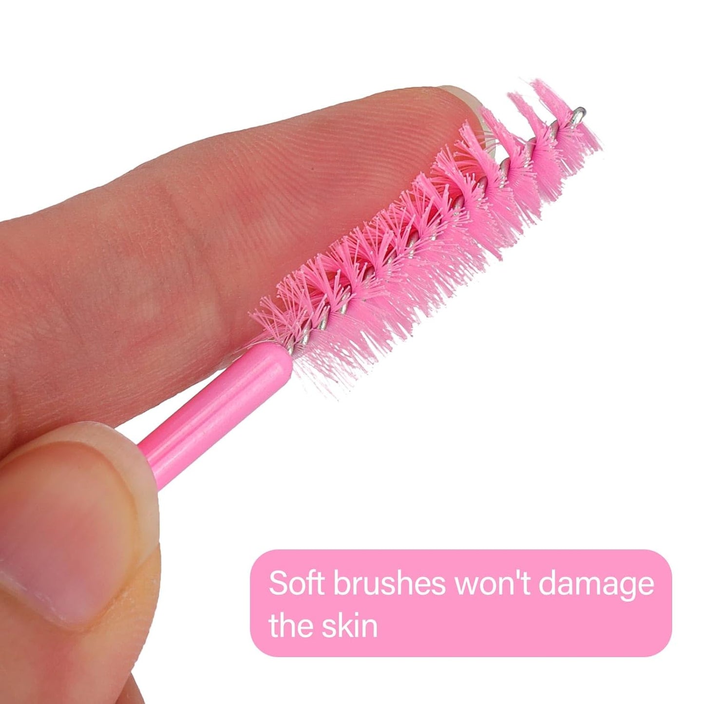 1000 Disposable Mascara Wands Eyelash Brushes Spoolies for Eyebrow Eye Lash Extension Pink