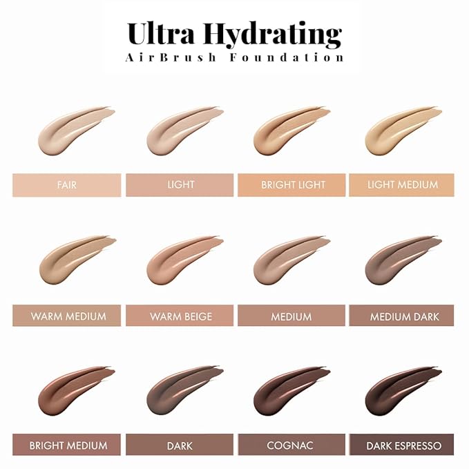 Jerome Alexander Airbrush Foundation Ultra Hydrating, Spray Foundation Makeup with 2x the Active Ingredients, Ultra-Light, Buildable, Full Coverage Formula (Medium)