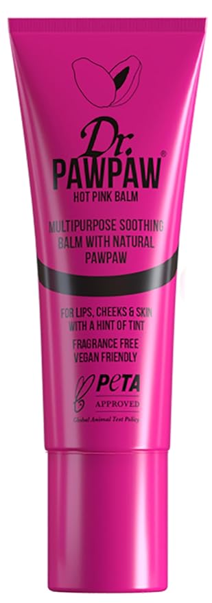 Hot Pink Balm, Multi-Purpose Natural No Fragrance, for Hydrating Lips, Skin, Hair, Cuticles, Nails & Beauty Finishing (10 ml)