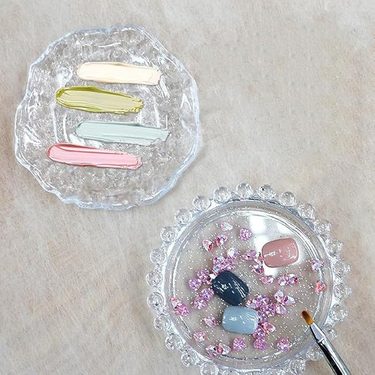 Makeup Mixing Palette Nail Polish Color Mixing Plate Acrylic Palette, Nail Art Tools Art Nail Palette, Pigment Transparent Makeup Palette for Make up Tools Makeup Palettes (Pearl-Clear)