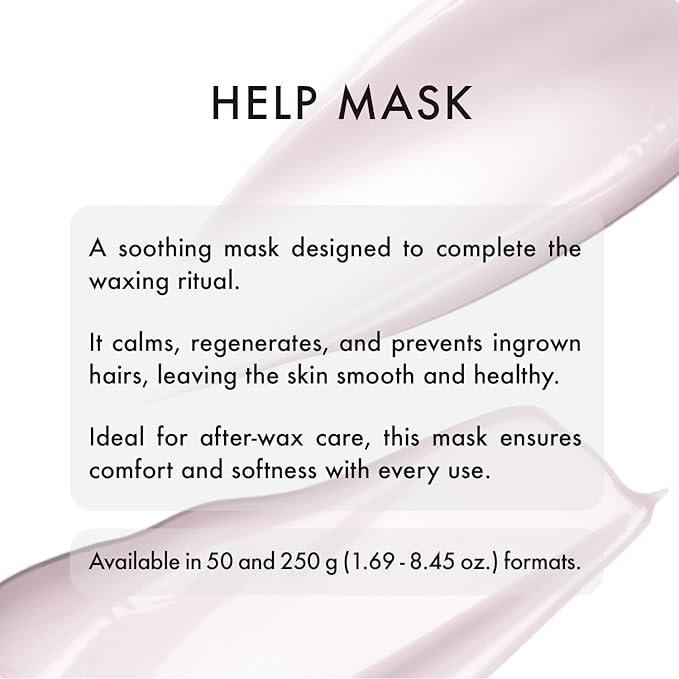 Italwax Help Line Help Mask 8.45oz (250g) – Leave-In Soothing Mask with Tea Tree Oil and Calamine – Calms and Protects Sensitive Skin After Waxing – For Professional and Home Use