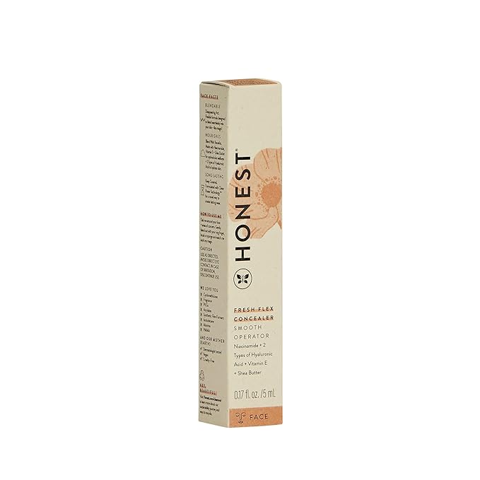 Honest Beauty Fresh Flex Concealer with Niacinamide + Vitamin E + Hyaluronic Acid | Vegan + Cruelty free | Nutmeg, 0.17 fl oz