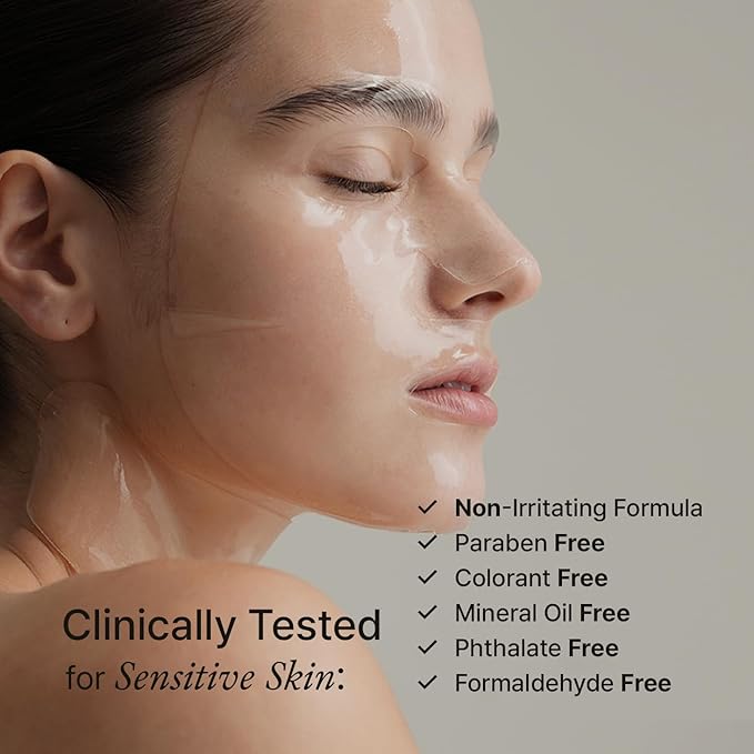 House of B Glow Glutathione 2-Step Face Film Set for Wrinkle Reduction & Skin Tone Enhancement, Shine Your Light with 12 Counts Korean Mask