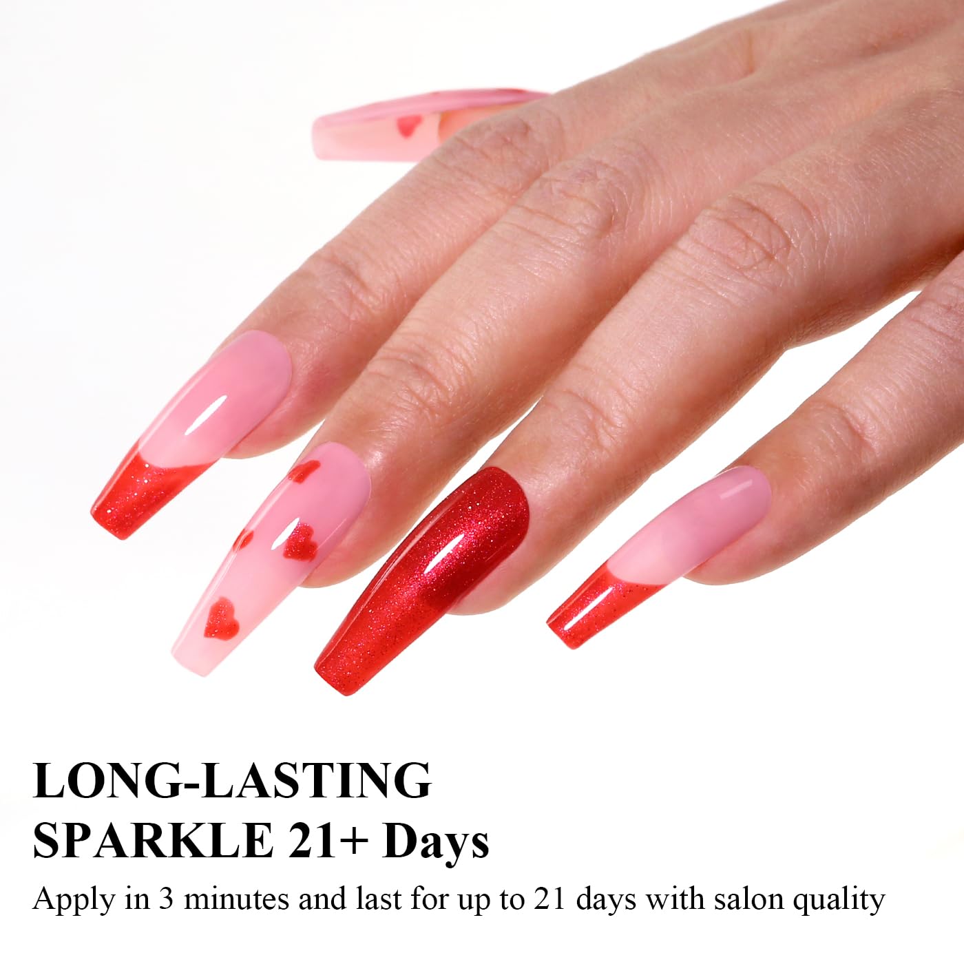 Imtiti Glitter Gel Nail Polish, Christmas Red Iridescent Glitter Gel Polish Diamond Shimmer Sparkle Soak Off UV LED Nail Gel Polish Autumn Winter Gel Polish Manicure Gel Nail Kit 10ML