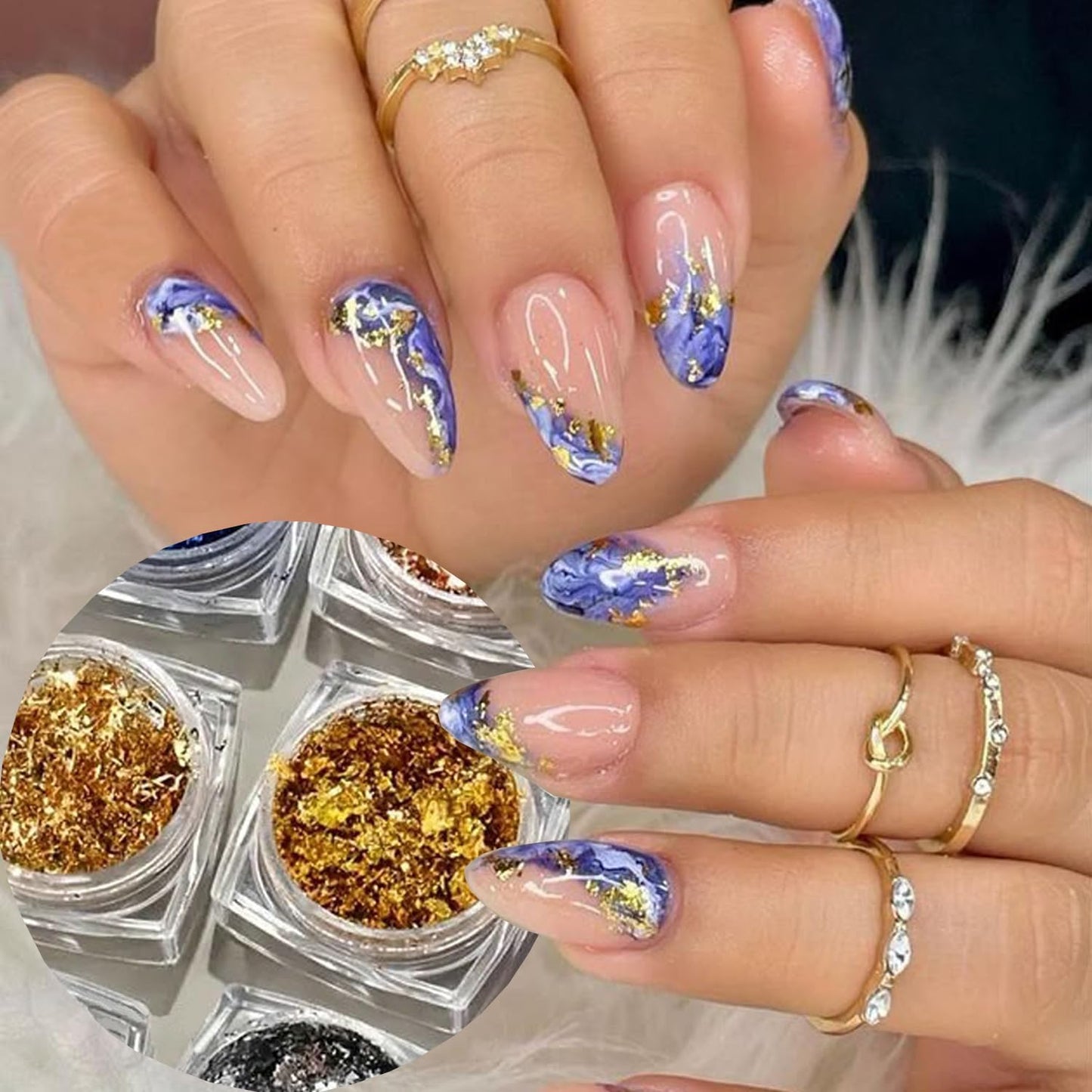 Holographic Nail Glitter Foils for Kit,12 Colors Sparkly Ultra-Thin Aluminum Foil Nail Art Flakes Design, Shiny Irregular Gold Sliver Foil Nail Sequins for Women DIY Manicure Tips Charms Decorations