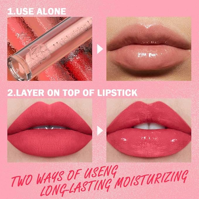 Hydrating Lip Gloss Oil - Nourishing Tinted Lip Oil for High-Shine Finish, Long-Lasting, Non-Sticky, Cruelty-Free Lip Plumper, Perfect with Lipstick & Peel-Off Lip Gloss