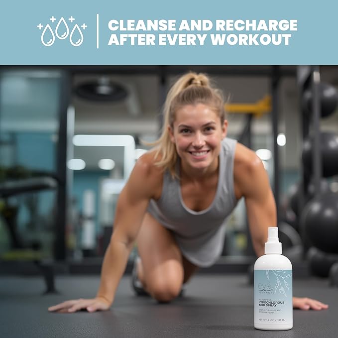 Hypochlorous Acid Spray for Face, Skin, and Body – 0.018% HOCl Facial Mist Toner, Hydrating Cleanser for Acne, Eczema, Rosacea, Eyelids, Pets, Workout, Baby, Back, Redness, Sensitive Care Spray