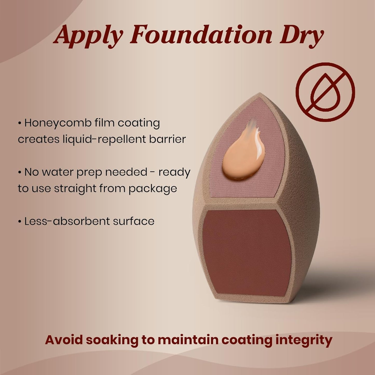 Honeycomb Film Makeup Sponge for Foundation, Reduces Liquid & Cream Waste, Soft and Latex Free, Skip the Pre-Wetting,Designed for Face & Foundation, 2PCS Beauty Makeup Blender Sponges