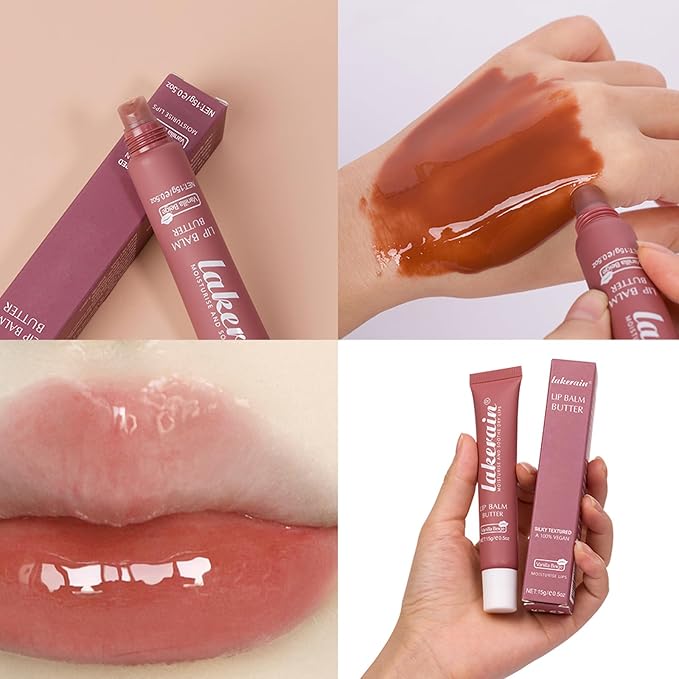 Hydrating Lip Gloss, High Shine Glass Finish Plumping Lip Gloss Moisturizing Lip Oil Shiny Jelly Liquid Lipstick Therapy Lip Moisturizer (4 Colors Set)