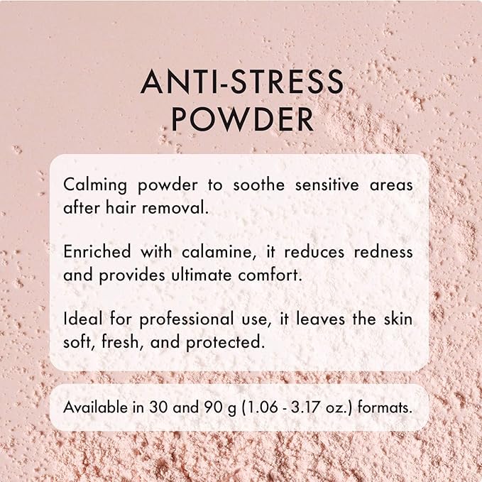 Italwax Help Line Anti-Stress Powder 1.06 oz (30g) – Calamine Soothing Formula – Reduces Redness After Waxing – Protects and Calms Sensitive Skin – for Professional and Home Use