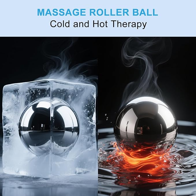 iECO Cryosphere Cold Massage Roller Ball – Ice Cold and Hot for Deep Tissue and Sore Muscle Relief of Stiffness and Stress, Body, Neck, Back, Foot, Plantar Fasciitis, Gifts for Him