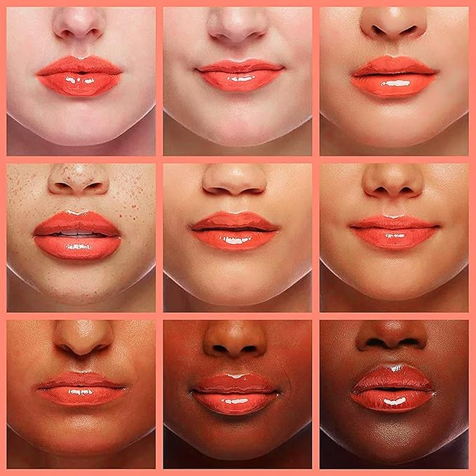 Hydrating Lip Glow Oil, Moisturizing Plumper Lip Gloss, Transparent Plumping Balm, Tinted Balm Care 0.2 OZ - 004 CORAL