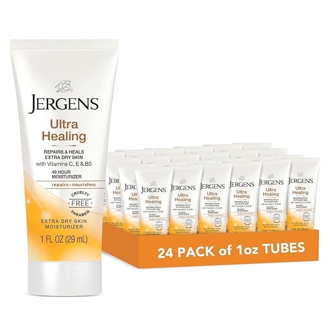 Jergens Ultra Healing Dry Skin Moisturizer, Travel Size Body and Hand Lotion, 1 Oz (Pack of 24)