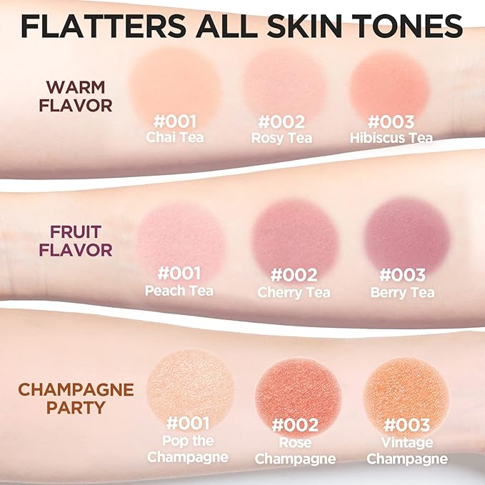 I'm Meme Palette - Afternoon Tea Blusher | Fruit Flavor for Cheek, Soft Pink, Peach, Lavender, 3 Shades Palette, Matte Powder Blush for Face & Cheeks, For All Skin Tones, 0.4oz