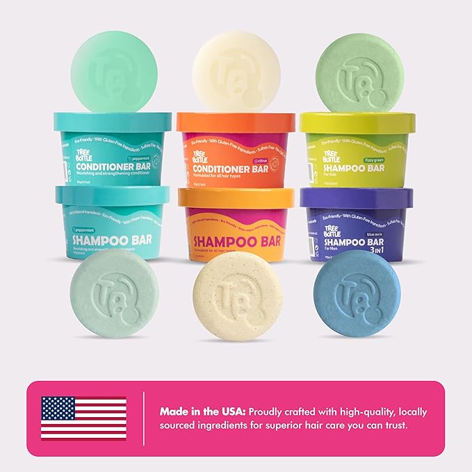 Hydrolyzed Oat Protein + Squalane Shampoo Bar for Girls - 4.5oz - For all Hair Types - Gentle on sensitive Eyes & Scalp - Natural, Tear-Free, Sulfate & Paraben-Free - Made in USA - 4.5oz