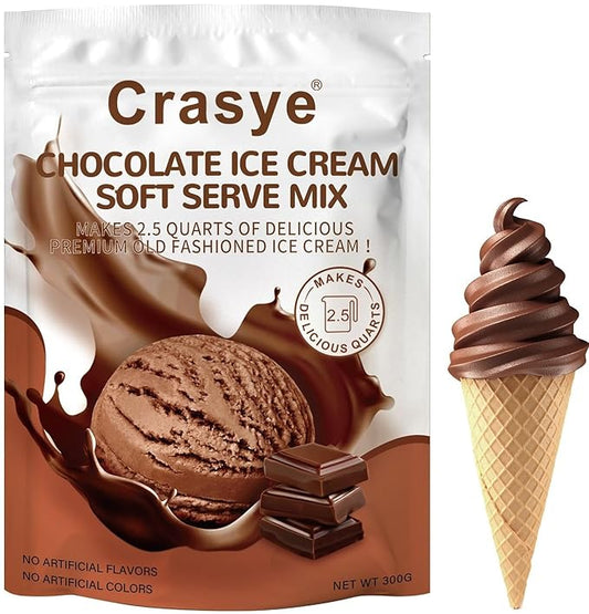 Ice Cream Mix Chocolate Soft Serve Mix Soft Serve Mixes Base Powder Homemade for Ice Cream Maker Machine - 10 Ounce