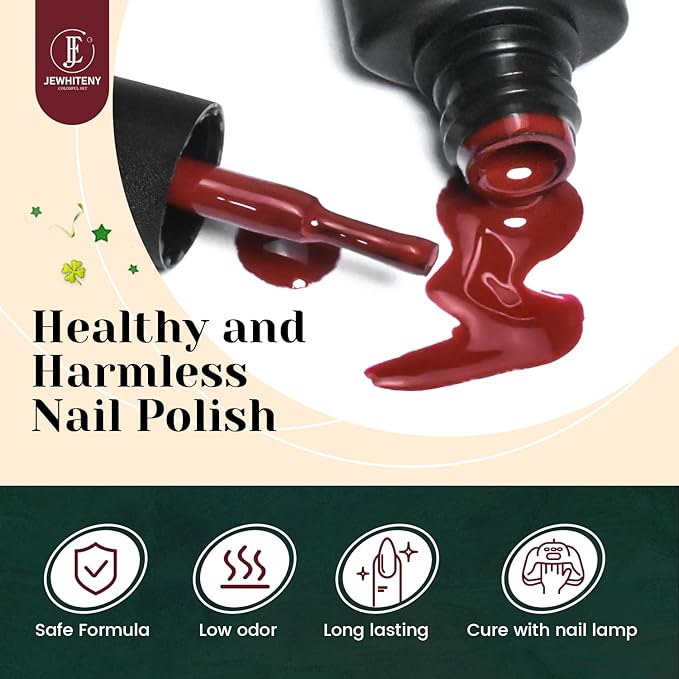 JEWHITENY 23PCS Nail Polish Set 20 Colors Gel Nail Polish Jelly Color Natural and Elegant Long Lasting Suitable for Salon at Home