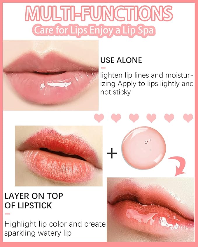Hydrating Plumping Lip Glow Oil,Tinted Lip Gloss,Transparent Toot Lip Oil,Long Lasting Moisturizing Clear Glow Reviver Lip Oil for Lip Care Dry Lips,Women's Day Makeup Gift for Women(#001 Pink)