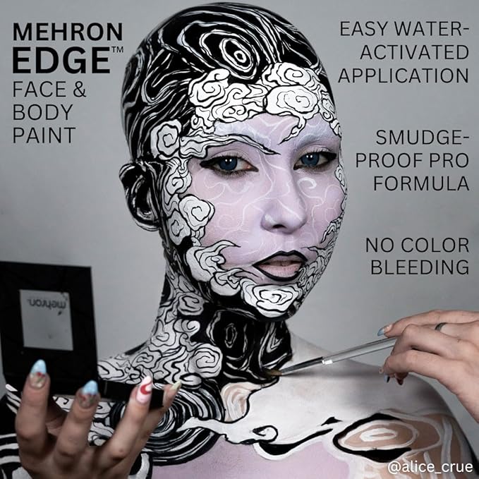 Mehron EDGE Face & Body Paint| Professional Water-Activated Face Paint Makeup | Made in the USA | For Cosplay, Halloween, & SFX (Mulit Color Palette)