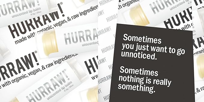 Hurraw! Unscented Lip Balm, 3 Pack: Organic, Certified Vegan, Cruelty and Gluten Free. Non-GMO, 100% Natural Ingredients. Bee, Shea, Soy and Palm Free. Made in USA