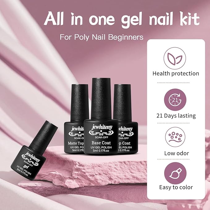 JEWHITENY 27 Colors Nail Polish Kit with U V Light, U V LED Nail Dryer Lamp Curing Gel Nail Polish Set Popular Gel Polish Set DIY at Home, Nail Manicure Tools