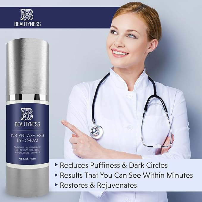 Instant Ageless Eye Cream – Anti Wrinkle Cream, Removes Under Eye Puffiness, Bags, Expression Lines, & Dark Circles. Powerfully Tighen & Lifts Sagging Skin. Disappears Before Your Eyes In Minutes.