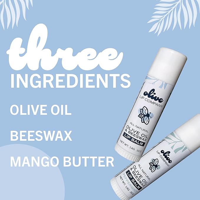 Hydrating Beeswax Lip Balm with Natural Olive Oil and Mango Butter, 0.5 oz. Tube, Clear Long Lasting Moisturizer for Dry, Cracked, Chapped Lips, Hydrating Skincare for Women, Men, Kids